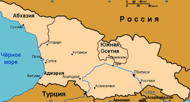Карта Грузии. Карта с сайта http://ru.wikipedia.org