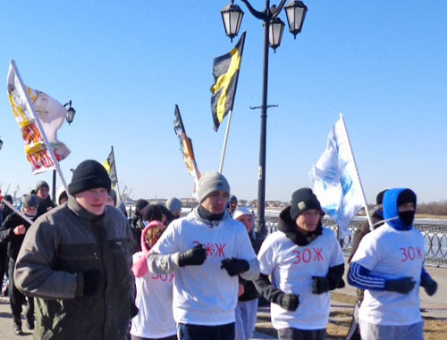 В Астрахани состоялась "Русская пробежка" в честь языческого праздника Громницы. 2 февраля 2014 г. Фото Елены Гребенюк для "Кавказского узла" В Астрахани состоялась "Русская пробежка" в честь языческого праздника Громницы. 2 февраля 2014 г. Фото Елены Гребенюк для "Кавказского узла"