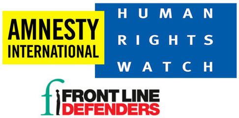 Логотип международных правозащитных организаций Human Rights Watch, Amnesty International и Front Line Defenders. Коллаж "Кавказского узла"
Логотип международных правозащитных организаций Human Rights Watch, Amnesty International и Front Line Defenders. Коллаж "Кавказского узла"