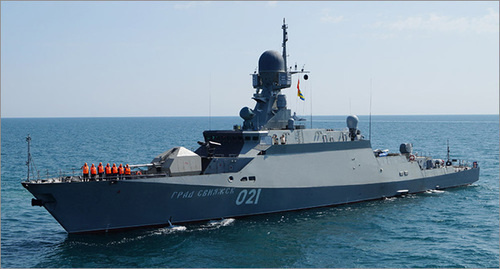Малый ракетный корабль "Град Свияжск". Фото: http://function.mil.ru/news_page/country/more.htm?id=11876316@egNews Малый ракетный корабль "Град Свияжск". Фото: http://function.mil.ru/news_page/country/more.htm?id=11876316@egNews