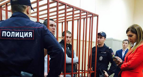 Обвиняемые по делу Неморва в зале Басманного районного суда Москвы. Фото Юлии Буславской для "Кавказского узла" Обвиняемые по делу Неморва в зале Басманного районного суда Москвы. Фото Юлии Буславской для "Кавказского узла"