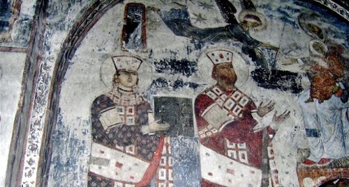 Роспись монастыря в комплексе Вардзиа. Фото: Patriarchate.ge Роспись монастыря в комплексе Вардзиа. Фото: Patriarchate.ge