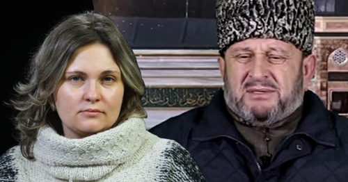 Хасу Тепсуркаев и Елена Милашина. Коллаж "Кавказского узла". Фото: RFE/RL, http://grozny-inform.ru Хасу Тепсуркаев и Елена Милашина. Коллаж "Кавказского узла". Фото: RFE/RL, http://grozny-inform.ru