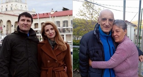 Вячеслав Попов с супругой Юлией/Николай Кузичкин с супругой Ольгой. Коллаж "Кавказского узла". Фото из семейных архивов предоставлены "Кавказскому узлу" родными верующих. Вячеслав Попов с супругой Юлией/Николай Кузичкин с супругой Ольгой. Коллаж "Кавказского узла". Фото из семейных архивов предоставлены "Кавказскому узлу" родными верующих.