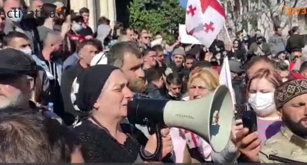 Акция протеста против строительства Намахванской ГЭС в апреле 2021 года. Кадр видео 
Activatica https://www.youtube.com/watch?v=dgghlNHz3vY&t=23s