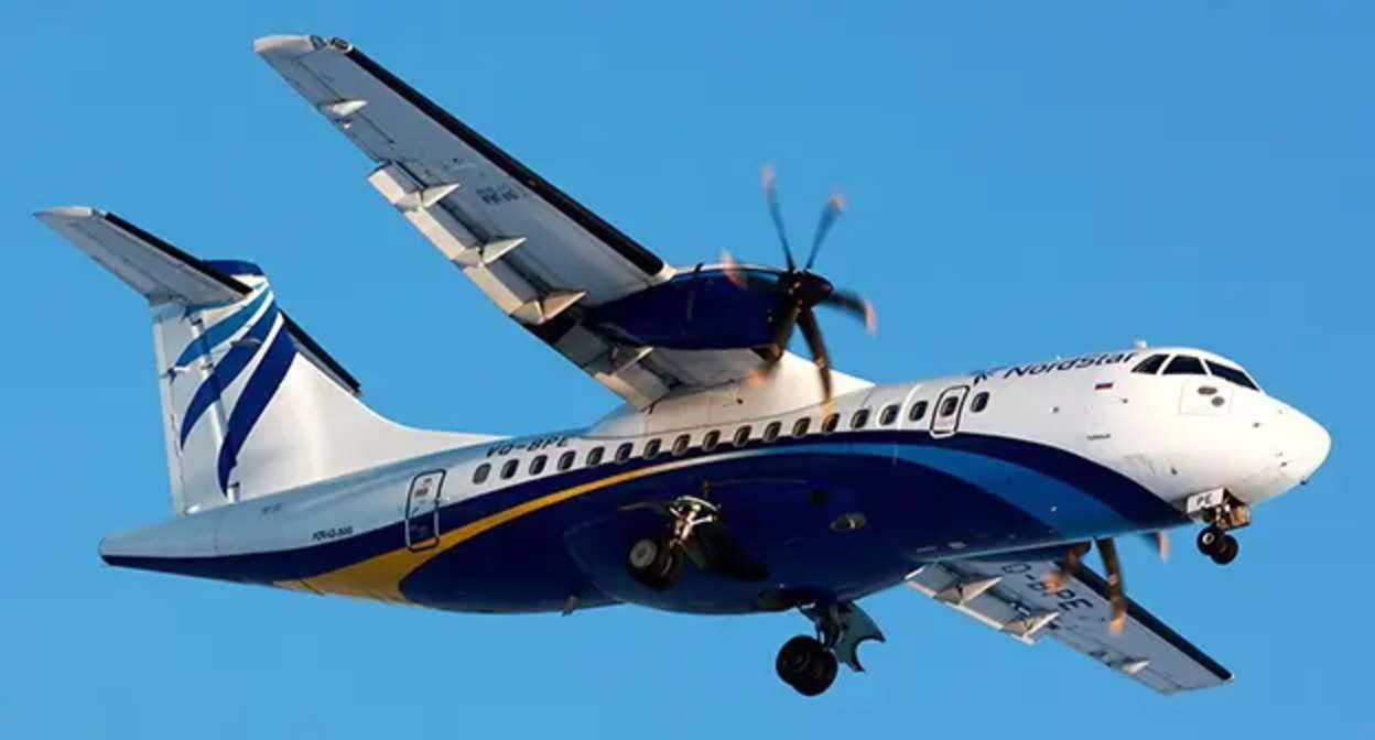 Самолёт авиакомпания-перевозчик NordStar ATR 42-500
Фото: Petr Gorbunov, https://vk.com/nordstar_airlines?z=photo-28842162_287462051%2Falbum-28842162_138913222%2Frev