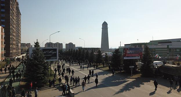 Митинг в Магасе. 26 марта 2019 г. Фото Умара Йовлоя для "Кавказского узла". Митинг в Магасе. 26 марта 2019 г. Фото Умара Йовлоя для "Кавказского узла".