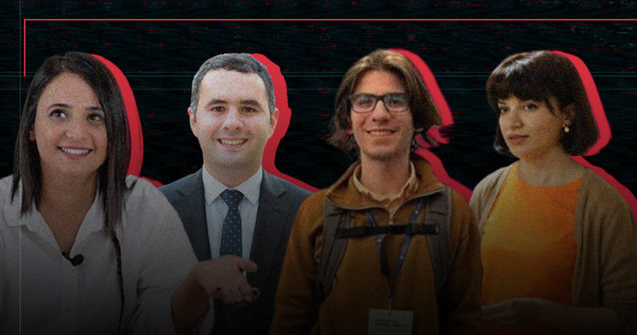 Наргиз Абсаламова, Ульви Гасанли, Мохаммед Кекалов и Севиндж Вагифгызы. Иллюстрация Meydan TV Наргиз Абсаламова, Ульви Гасанли, Мохаммед Кекалов и Севиндж Вагифгызы. Иллюстрация Meydan TV