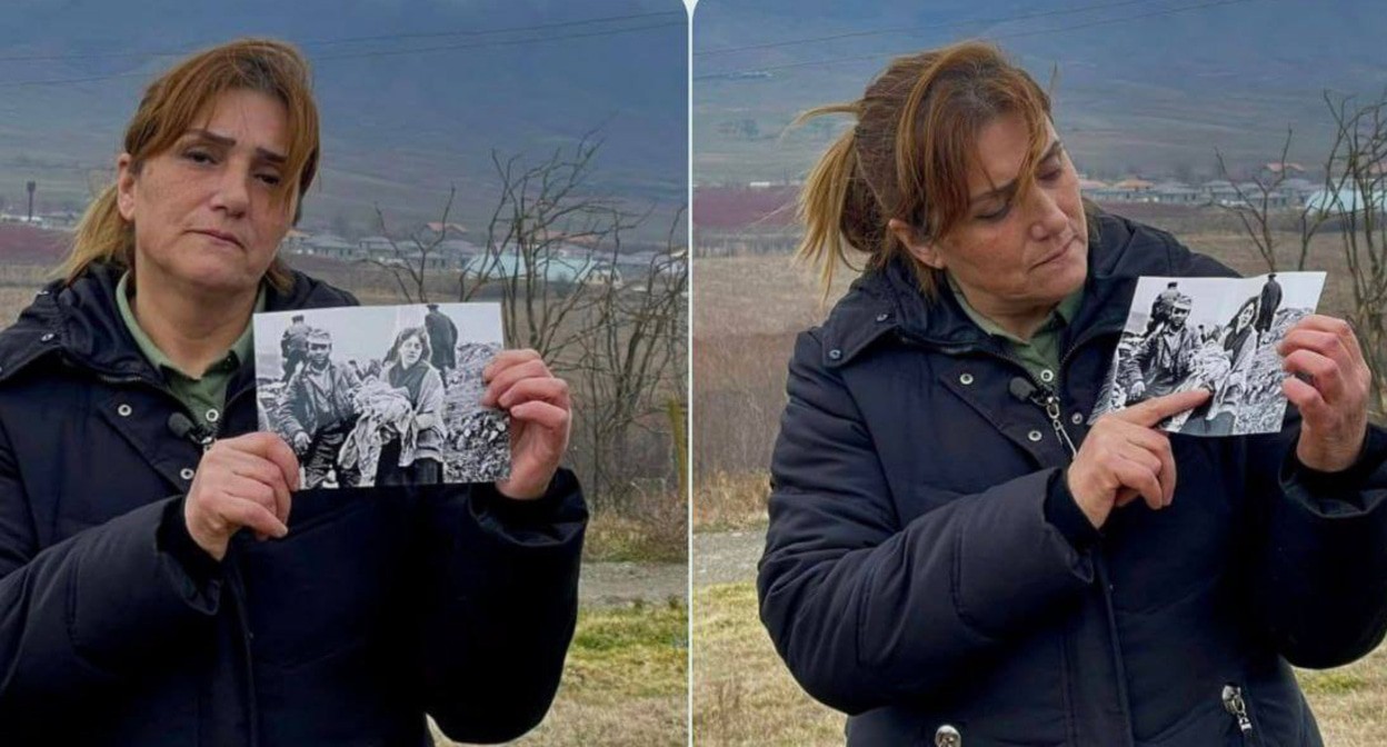 Жительница Азербайджана показывает фото Ходжалинской трагедии. Фото https://www.facebook.com/photo?fbid=7121285014656723&set=a.747306118721343 принадлежит компании Meta деятельность которой запрещена в России Жительница Азербайджана показывает фото Ходжалинской трагедии. Фото https://www.facebook.com/photo?fbid=7121285014656723&set=a.747306118721343 принадлежит компании Meta деятельность которой запрещена в России
