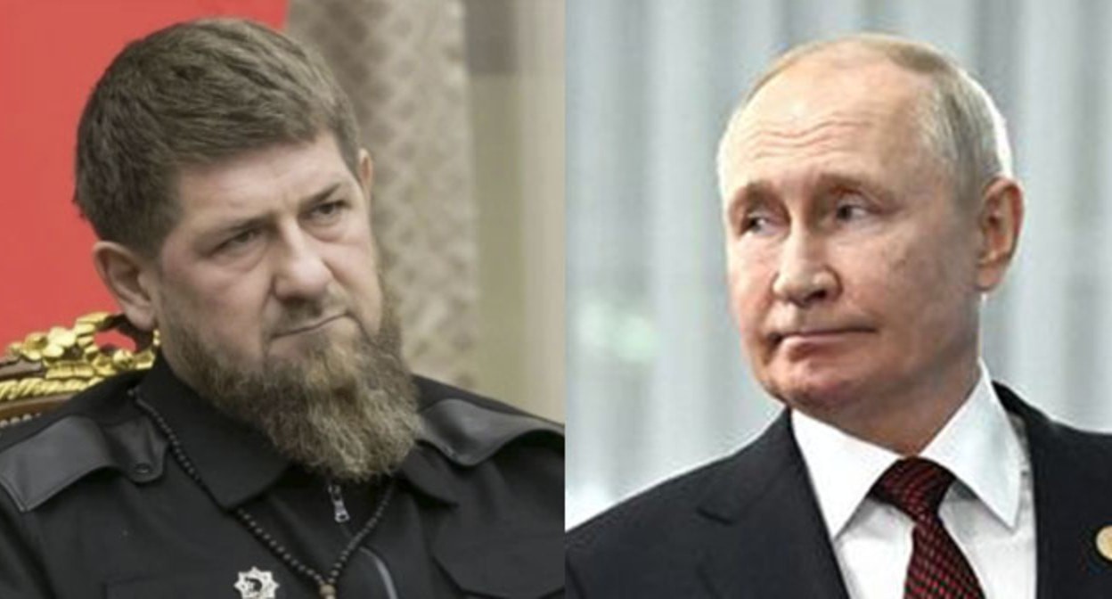 Рамзан Кадыров (слева) и Владимир Путин. Коллаж "Кавказского узла" Фото: "Грозный Информ" grozny-inform.ru, kremlin.ru Рамзан Кадыров (слева) и Владимир Путин. Коллаж "Кавказского узла" Фото: "Грозный Информ" grozny-inform.ru, kremlin.ru