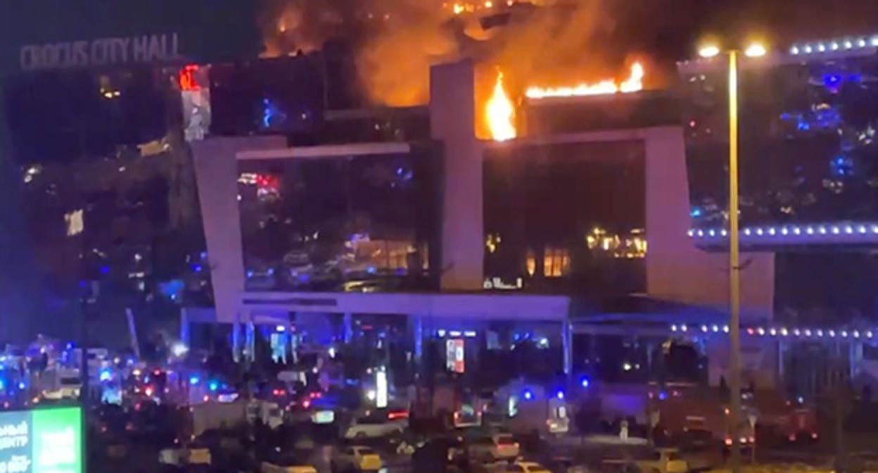 Теракта в "Крокус Сити Холле". Скриншот из видео ТАСС tass.ru Теракта в "Крокус Сити Холле". Скриншот из видео ТАСС tass.ru