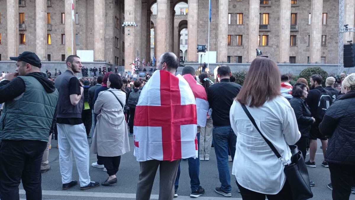 Акция протеста. Тбилиси, 16 апреля 2024 г. Фото Инны Кукуджановой для "Кавказского узла"