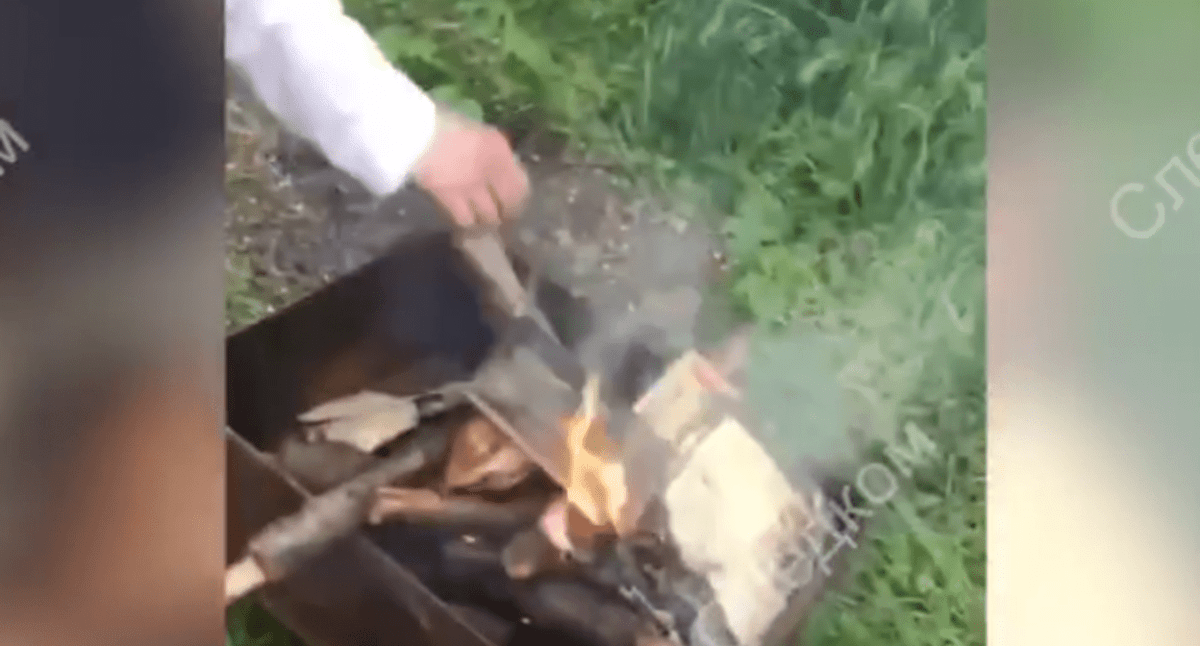 Молодой человек кладет в разведенный в мангале огонь Новый Завет. Стоп-кадр видео управления СКР по Ставрополью от 03.05.24, https://t.me/su_skr26/3115
Молодой человек кладет в разведенный в мангале огонь Новый Завет. Стоп-кадр видео управления СКР по Ставрополью от 03.05.24, https://t.me/su_skr26/3115