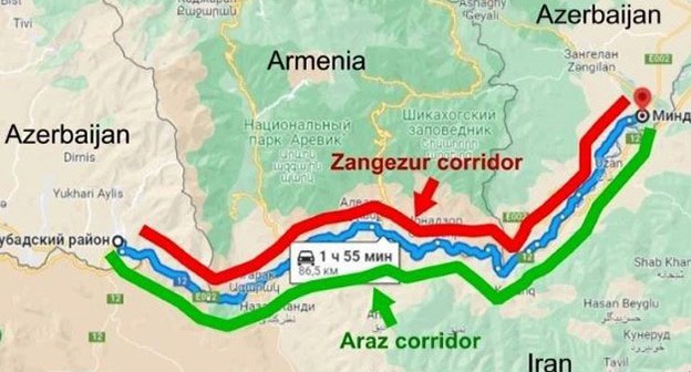 Зангезурский коридор. Фото: https://qafqazinfo.az/news/detailru/-21968 Зангезурский коридор. Фото: https://qafqazinfo.az/news/detailru/-21968