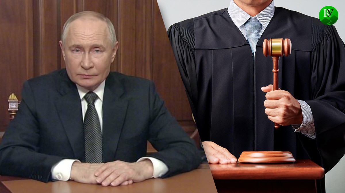 Путин и судья. Коллаж "Кавказского Узла". Фото: скриншот из видеоhttp://www.kremlin.ru/ Путин и судья. Коллаж "Кавказского Узла". Фото: скриншот из видеоhttp://www.kremlin.ru/