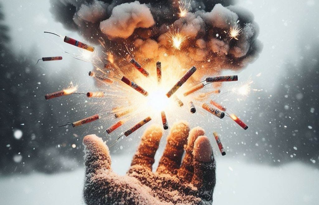 Пиротехника. Иллюстрация создана «Кавказским узлом» с помощью ИИ в программе Photoshop
