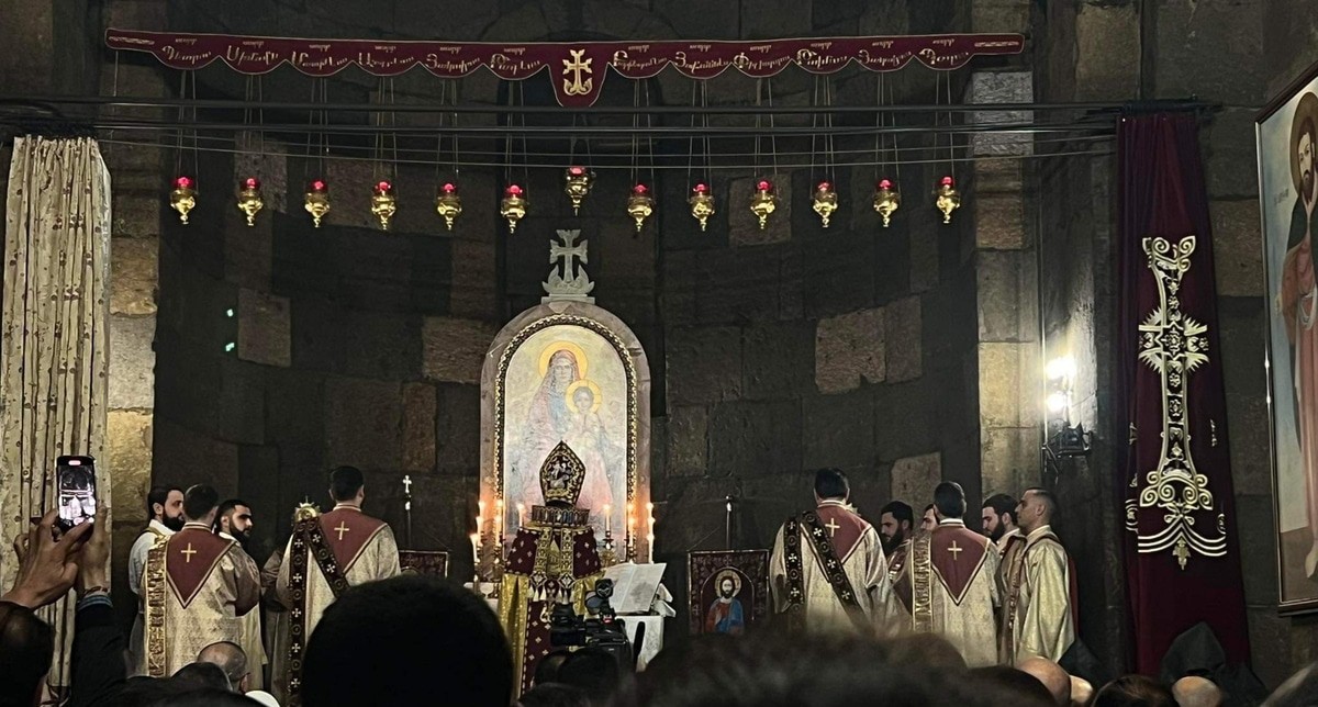 Литургия Сочельника в монастыре Св. Гаяне. 6 января 2024 года. Фото: пресс-служба Арцахской епархии https://artsakhdiocese.am/ru/news/s-gayane-vankum-spasvats-avetisy-haytnets-artsakhi-temi-arrajnordy Литургия Сочельника в монастыре Св. Гаяне. 6 января 2024 года. Фото: пресс-служба Арцахской епархии https://artsakhdiocese.am/ru/news/s-gayane-vankum-spasvats-avetisy-haytnets-artsakhi-temi-arrajnordy