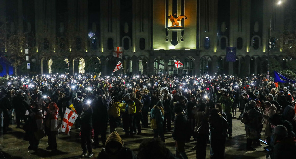 Участники акции протеста в Тбилиси. Декабрь 2024 г. Фото Азиза Каримова для "Кавказского узла"