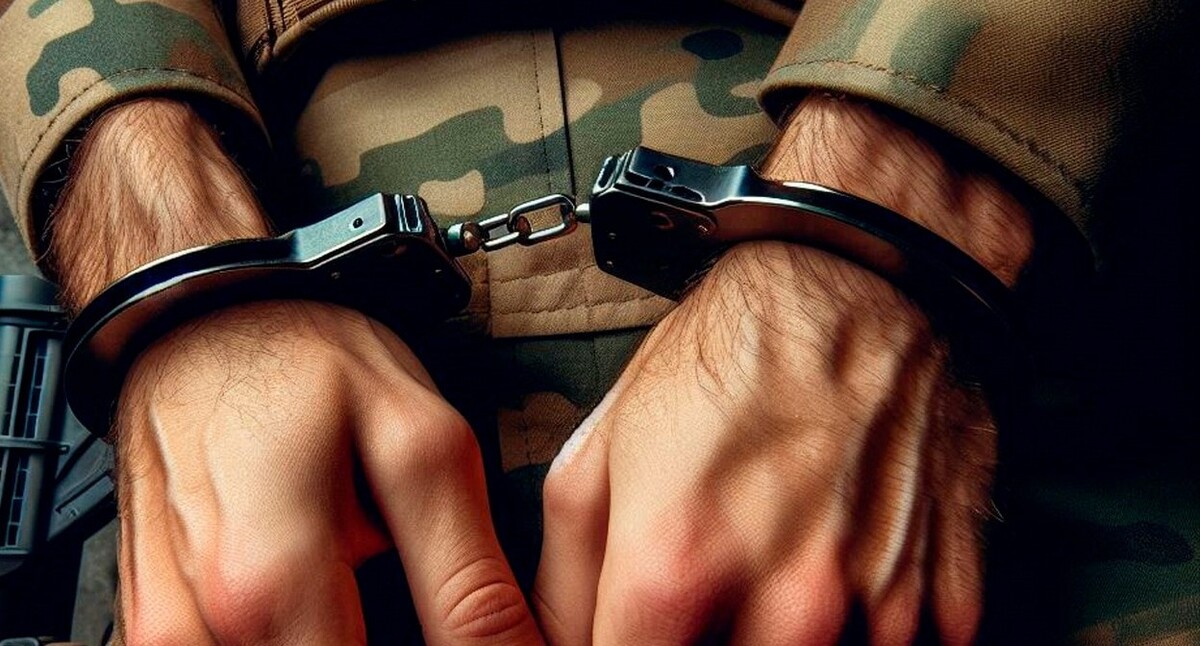 Военный в наручниках. Иллюстрация создана "Кавказским узлом" с помощью ИИ в программе Photoshop Военный в наручниках. Иллюстрация создана "Кавказским узлом" с помощью ИИ в программе Photoshop