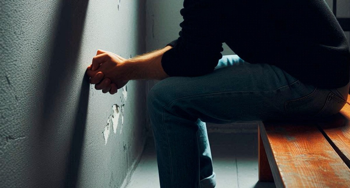 Мужчина в камере. Иллюстрация создана "Кавказским узлом" с помощью ИИ в программе Copilot