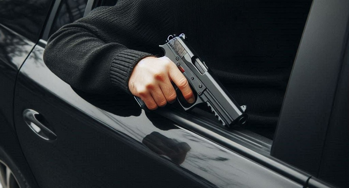 Рука с пистолетом. Иллюстрация создана «Кавказским узлом» с помощью ИИ в программе Photoshop