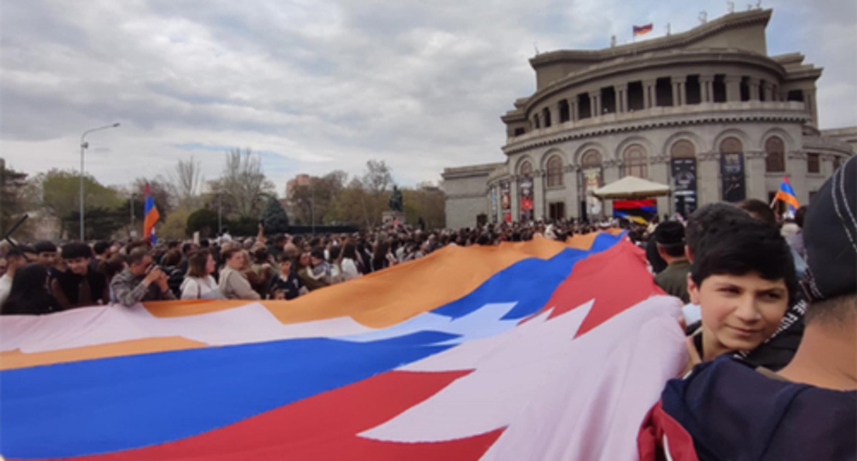 Акция протеста карабахских беженцев в Ереване. 29 марта 2025 года. Фото Алвард Григорян для "Кавказского узла"
