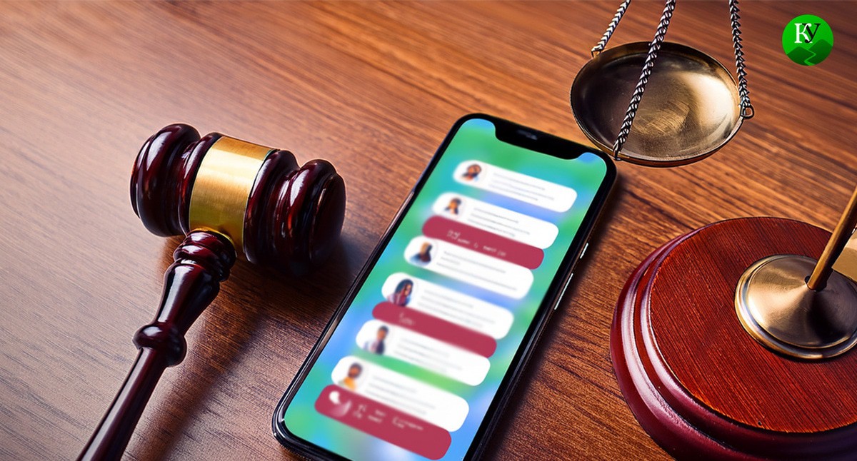 Смартфон и суд. Иллюстрация создана "Кавказским узлом" с помощью ИИ в программе Photoshop