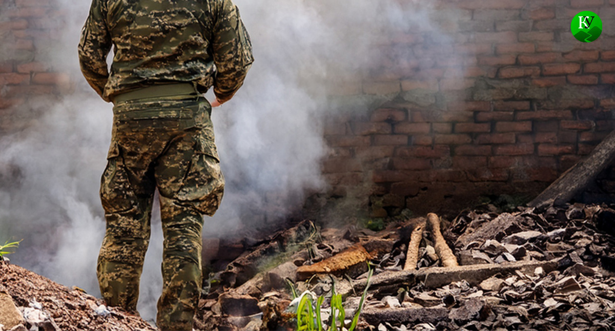 Военнослужащий. Иллюстрация создана "Кавказским узлом" с помощью ИИ в программе Photoshop