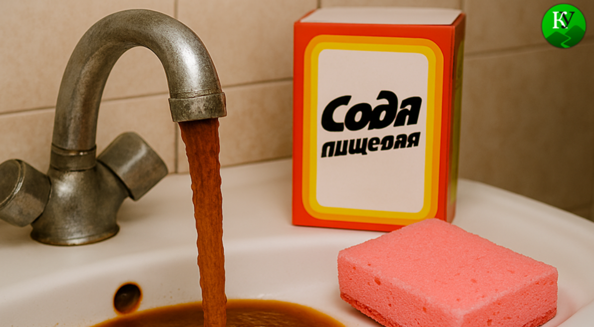 Ржавая вода течет из крана. Изображение создано ИИ по запросу "Кавказского узла" в программе Copilot.