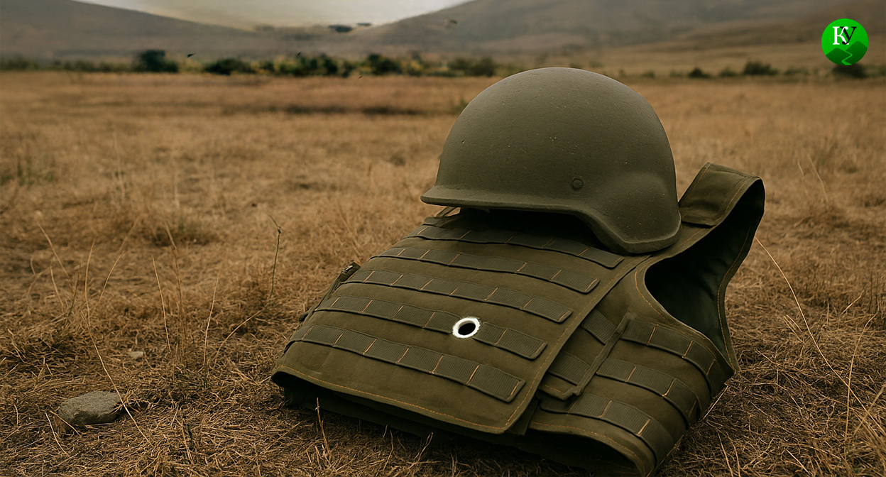 Каска и бронежилет. Иллюстрация создана "Кавказским узлом" с помощью ИИ в программе Copilot