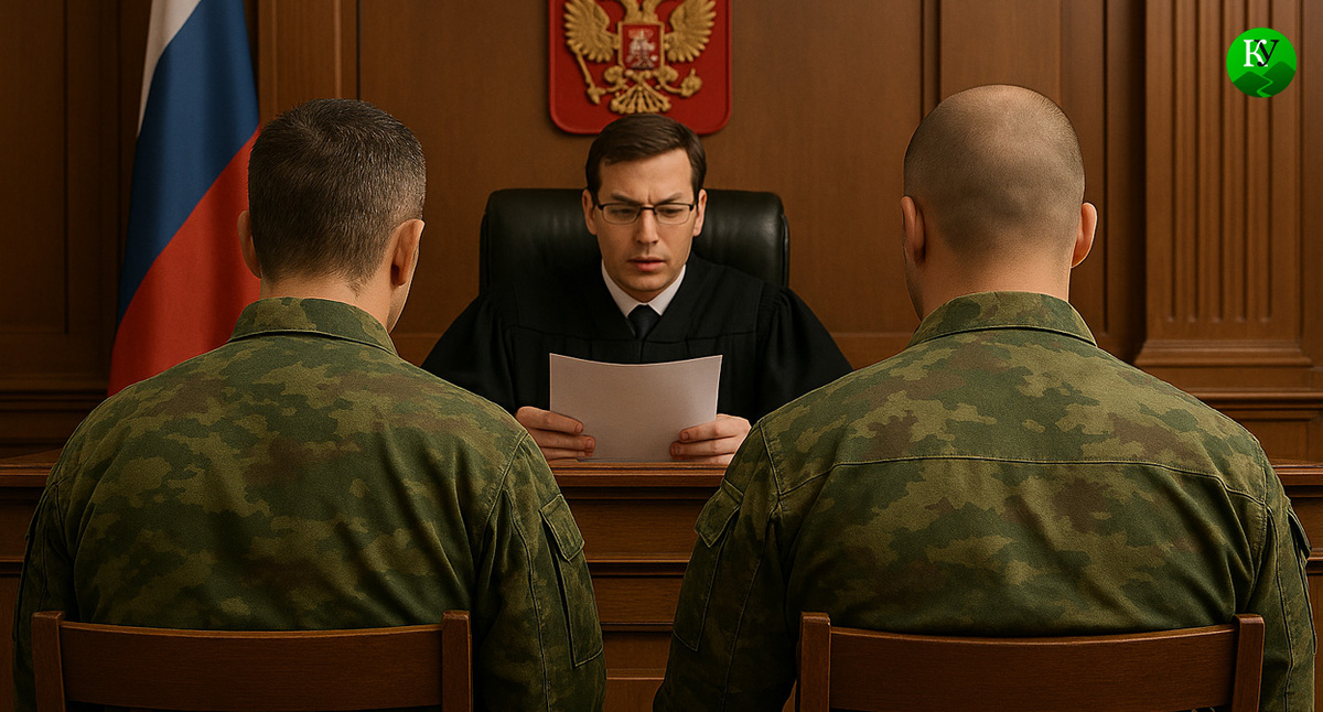 Военные в суде. Иллюстрация создана «Кавказским узлом» с помощью ИИ в программе Copilot