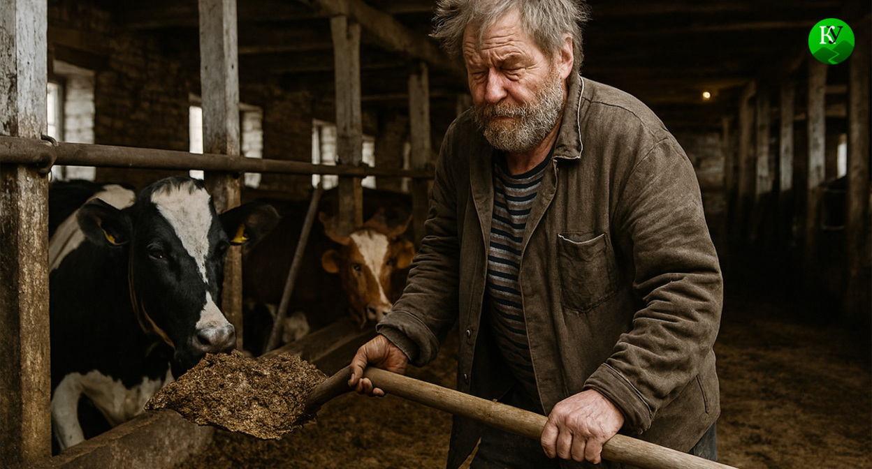 Рабский труд на ферме. Иллюстрация создана "Кавказским узлом" с помощью ИИ в программе Copilot