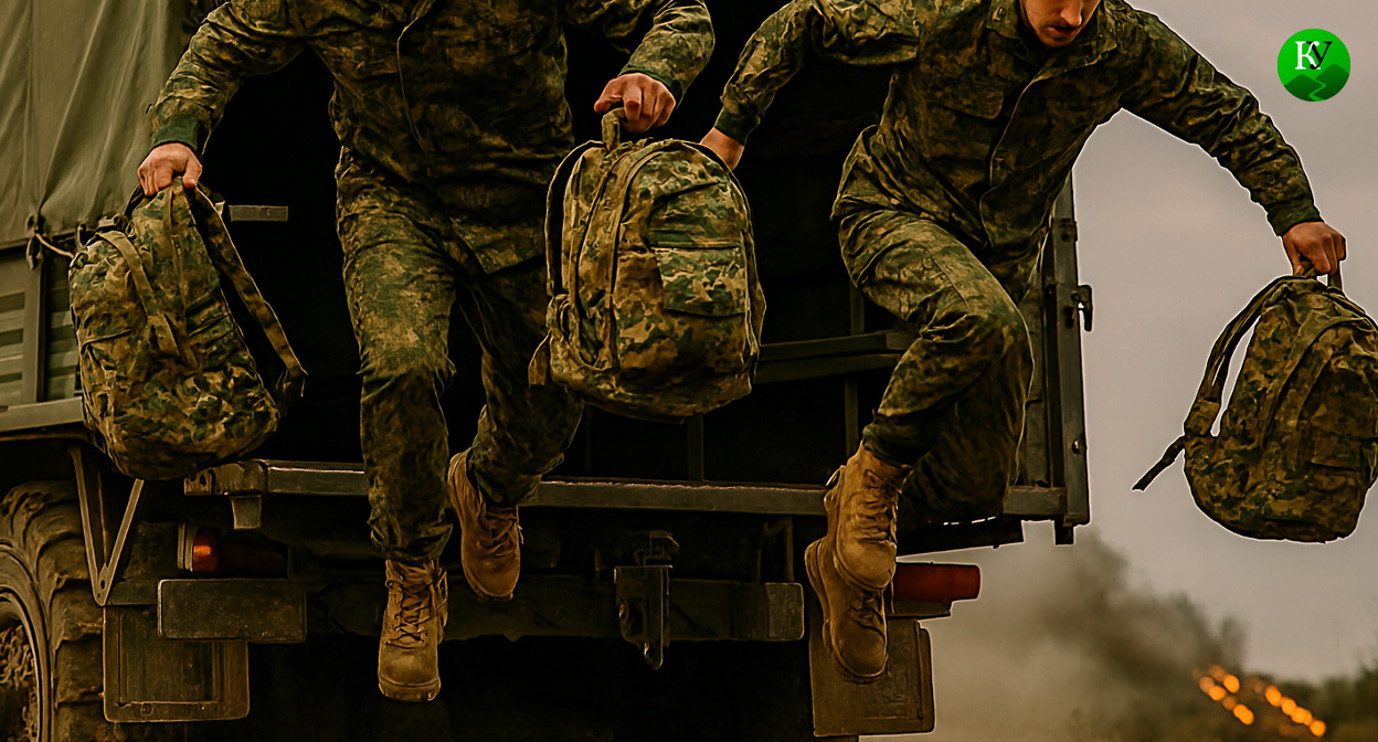 Военные на СВО. Иллюстрация создана "Кавказским узлом" с помощью ИИ в программе Copilot