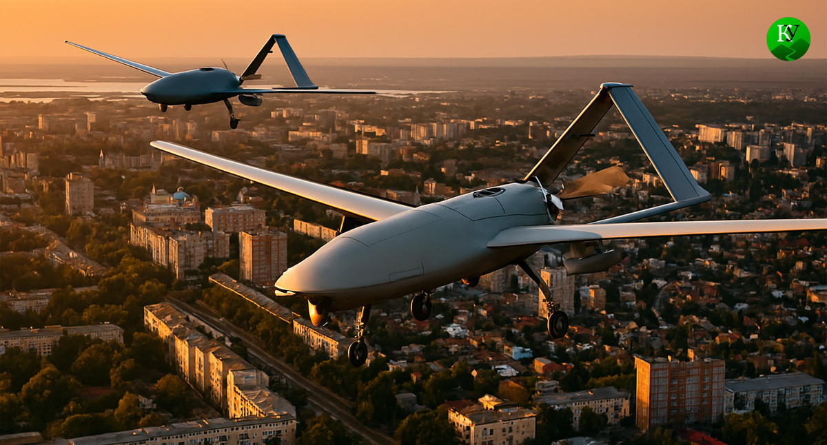 БПЛА в небе. Иллюстрация создана "Кавказским узлом" с помощью ИИ в программе Copilot