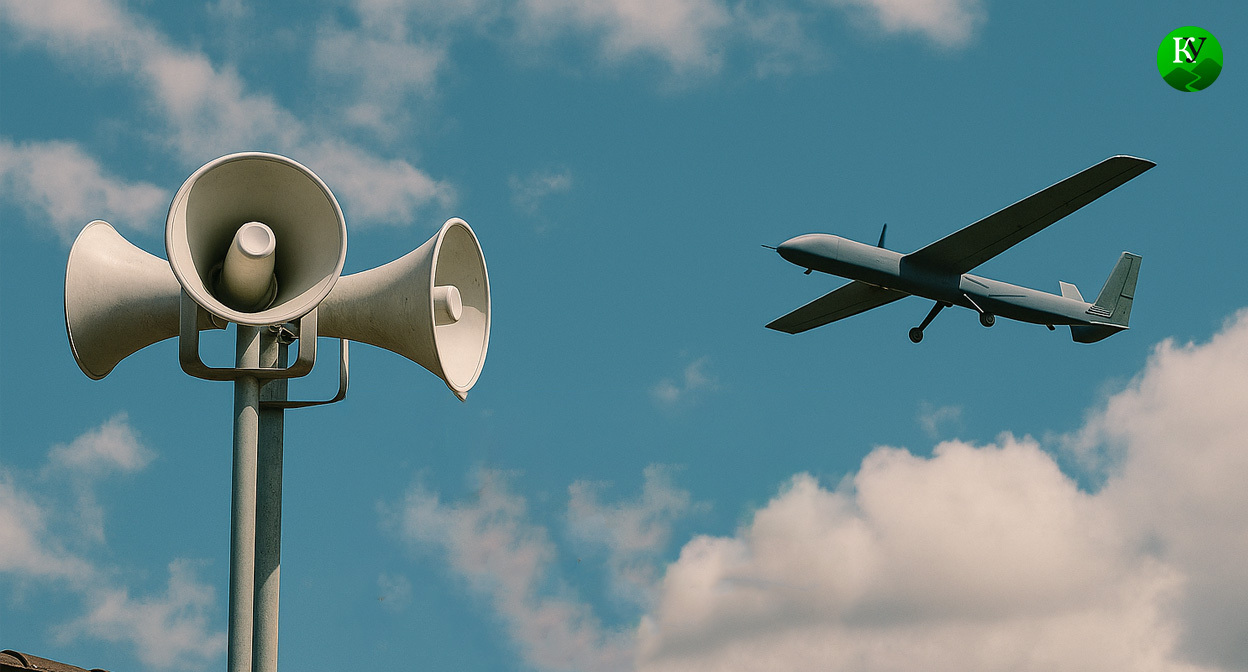 Система оповещения. Иллюстрация создана «Кавказским узлом» с помощью ИИ в программе Copilot 