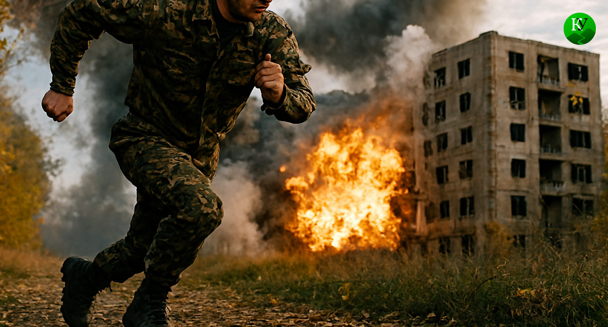 Военный на СВО. Иллюстрация создана «Кавказским узлом» с помощью ИИ в программе Copilot 