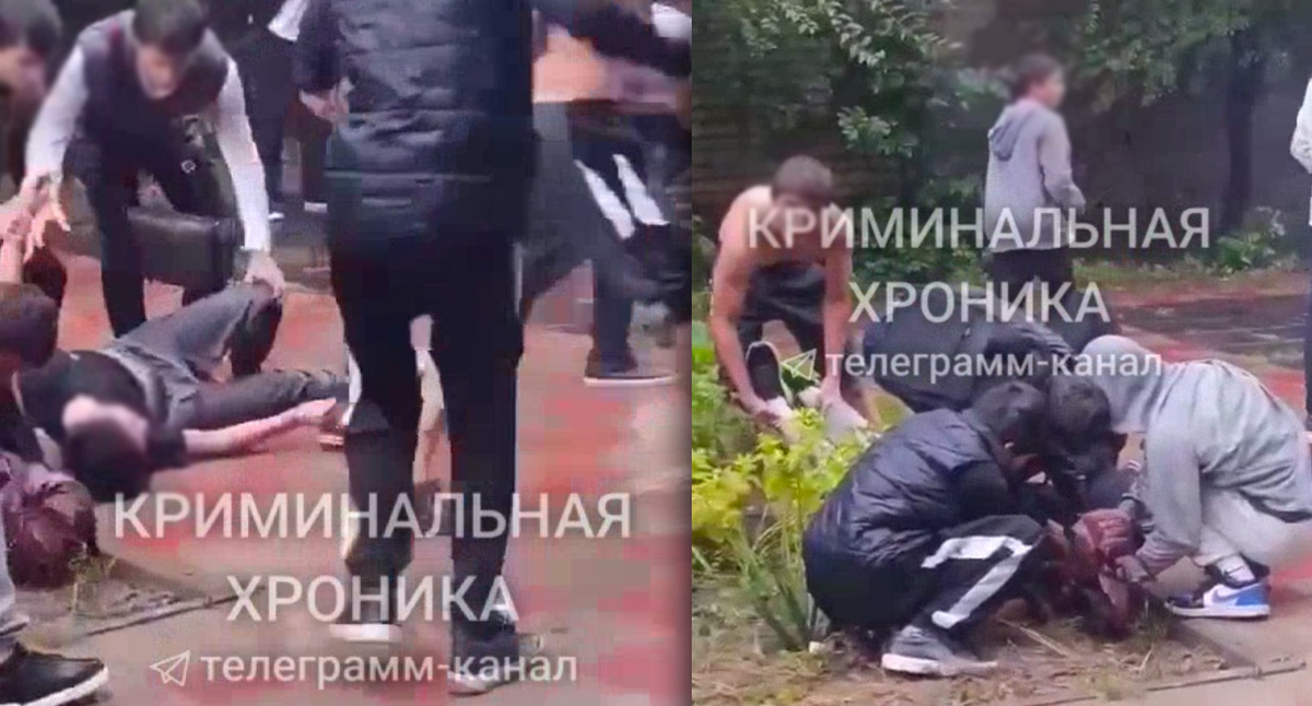 Драка подростков. Кадры из видео: t.me/criminal_chronicle