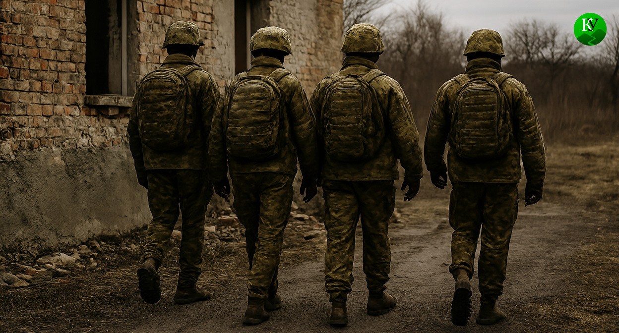 Военные на СВО. Иллюстрация создана «Кавказским узлом» с помощью ИИ в программе Copilot