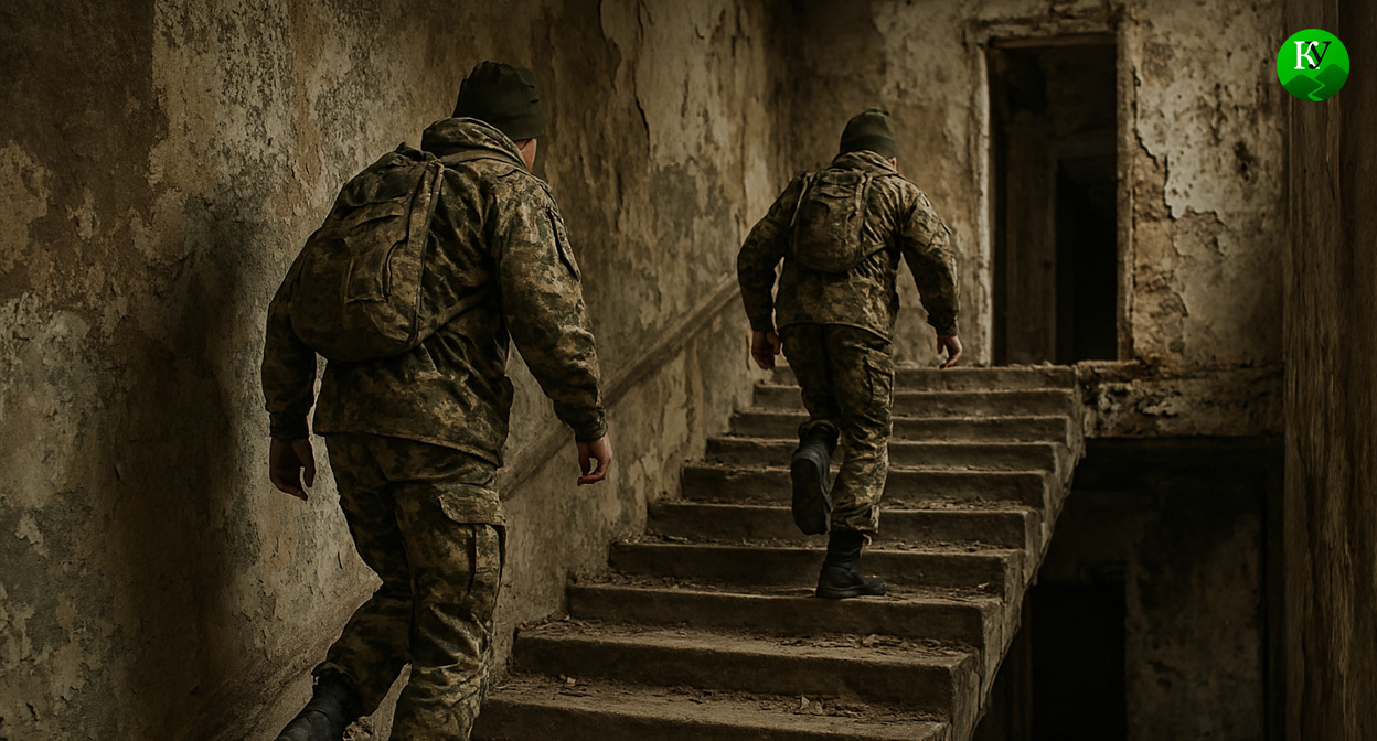 Военные на СВО. Иллюстрация создана «Кавказским узлом» с помощью ИИ в программе Copilot 