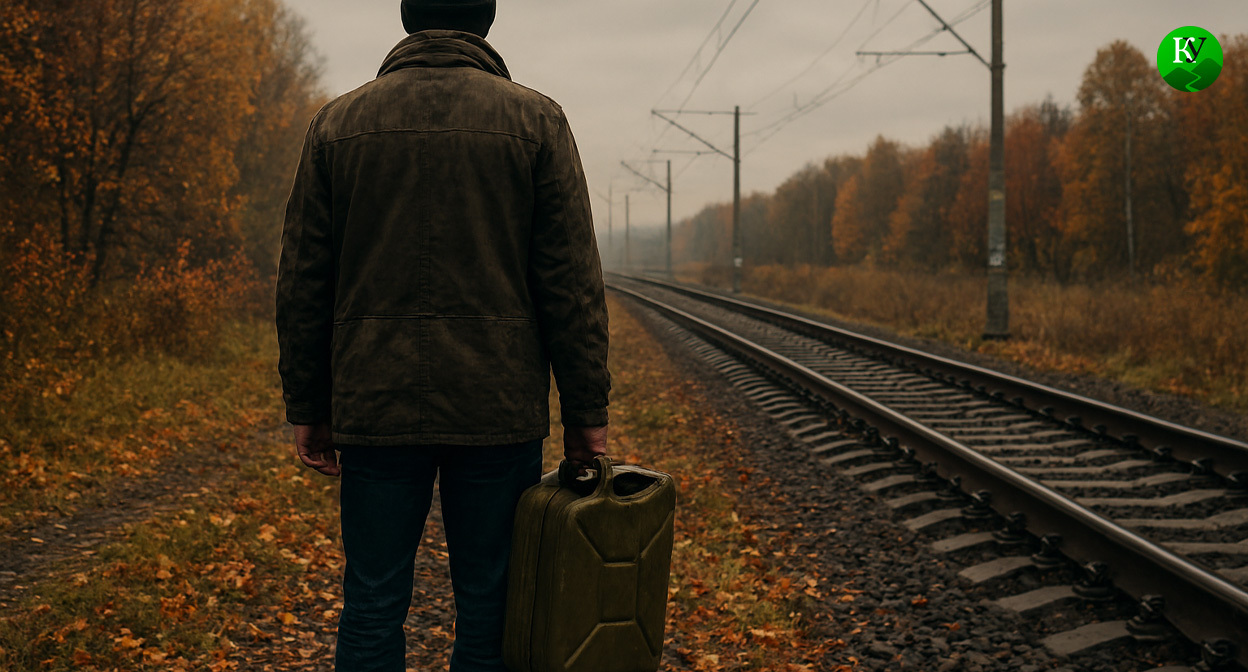 Мужчина собирается совершить диверсию. Иллюстрация создана «Кавказским узлом» с помощью ИИ в программе Copilot