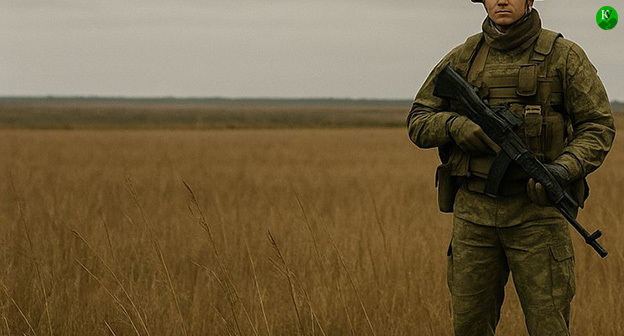 Военнослужащий. Иллюстрация "Кавказского узла" созданная при помощи ИИ в программе Copilot