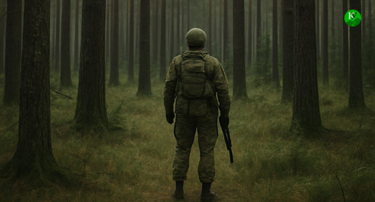 Военнослужащий. Иллюстрация "Кавказского узла" созданная ИИ при помощи программы Copilot