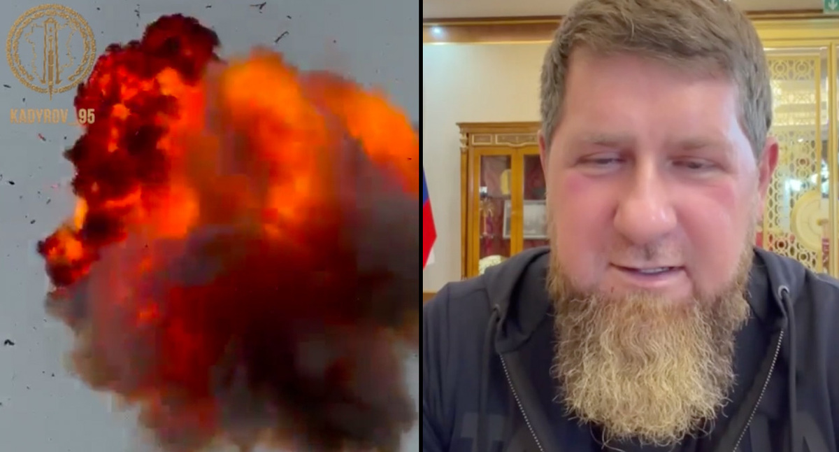 Кадыров и взрыв БПЛА. Кадры из видео: https://t.me/RKadyrov_95