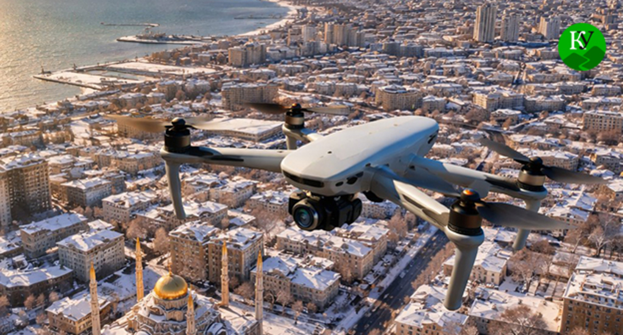 Беспилотник. Иллюстрация "Кавказского узла" созданная ИИ при помощи программы Copilot