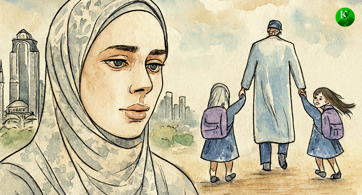 Indira Taisumova. Illustration created by the Caucasian Knot using AI in the Copilot program.