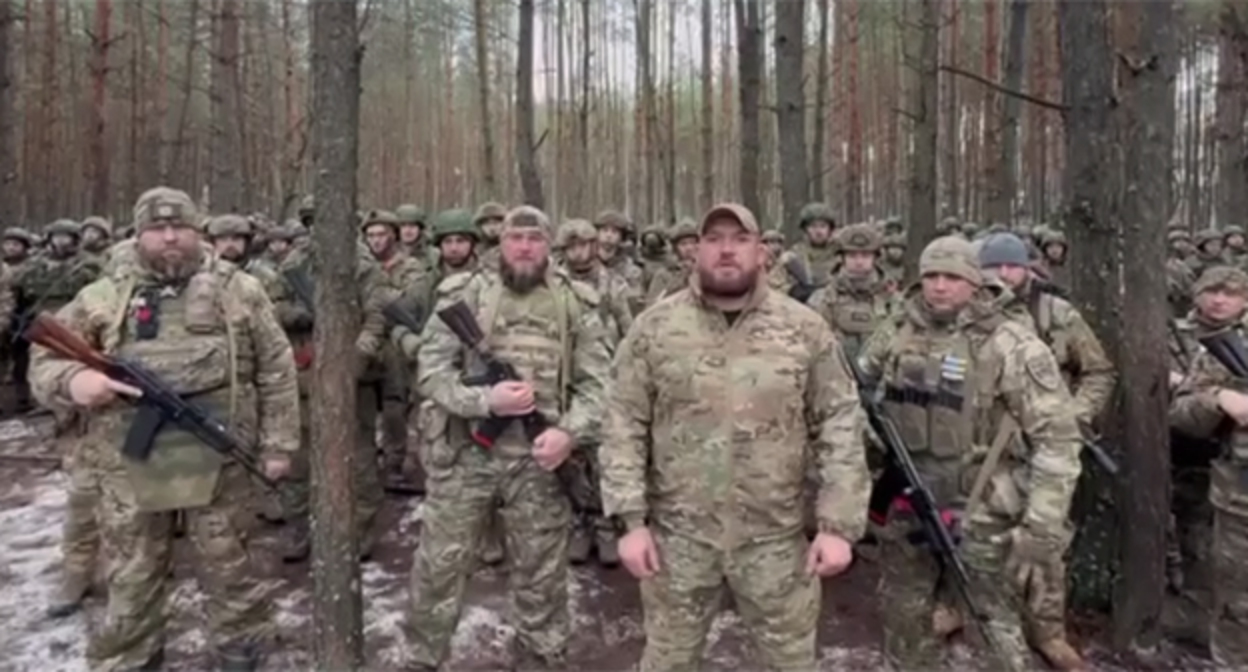 Кадр видеообращения бойцов спецназа "Ахмат". Скриншот видео https://t.me/Love_Russia_Beauty/22296