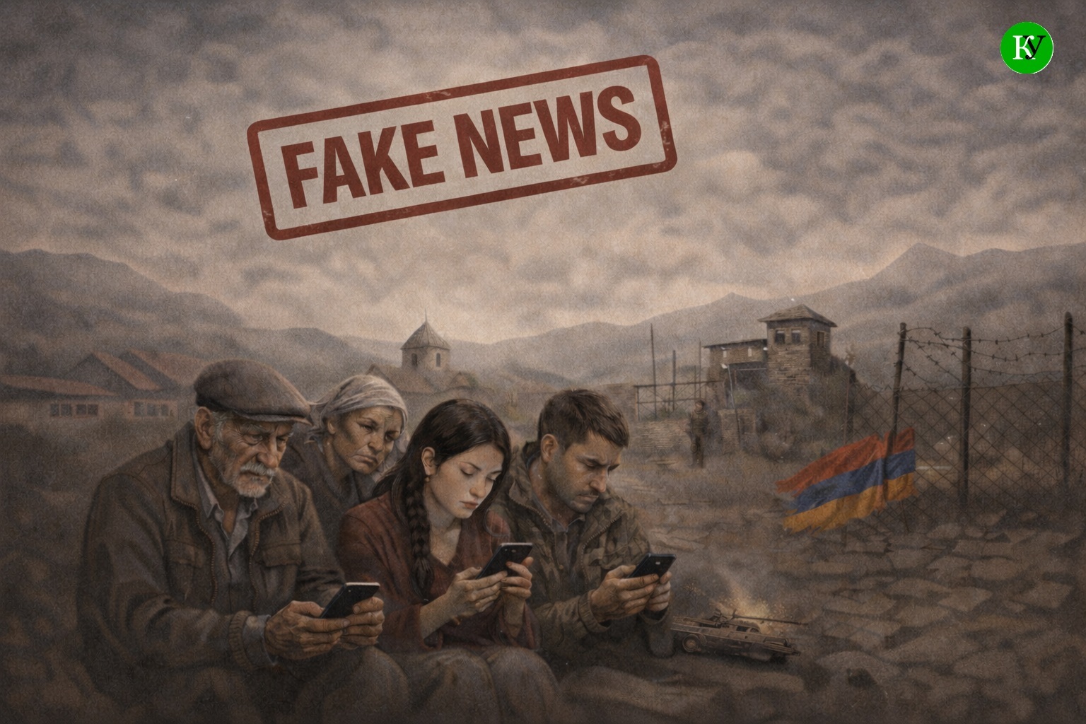 В Армении фейк-ньюс часто используется как инструмент влияния в политических, корыстных и иных целях. Иллюстрация создана "Кавказским узлом" при помощи ИИ в программе Copilot