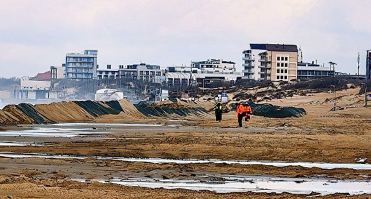 Пляж в Анапе. 31 января 2025 г. Фото: https://t.me/makovozovy/51490