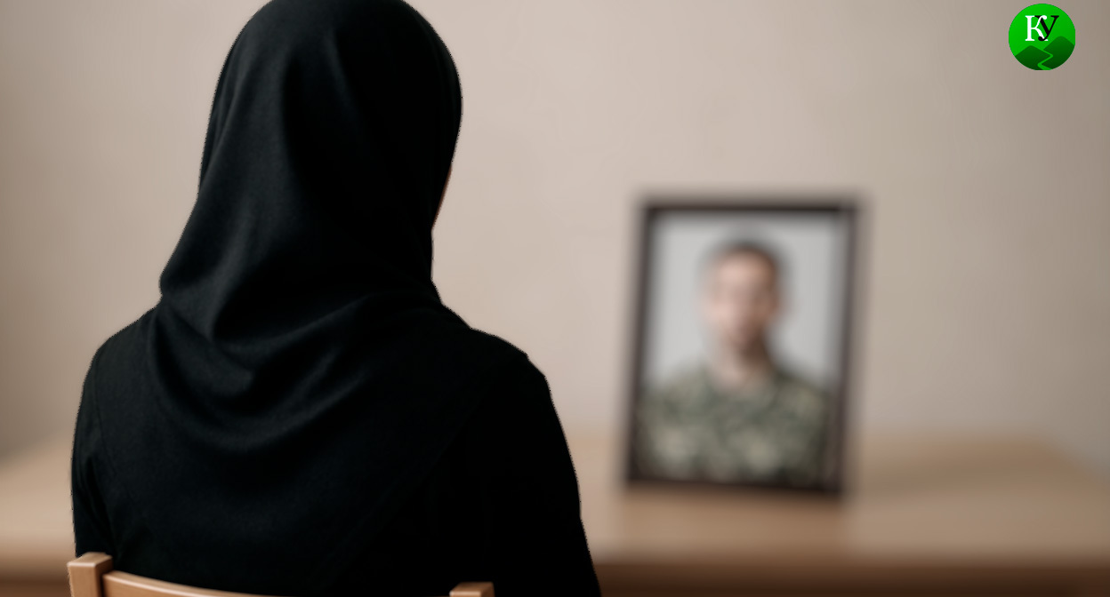 Женщина в черном платке. Иллюстрация создана «Кавказским узлом» с помощью ИИ в программе Copilot