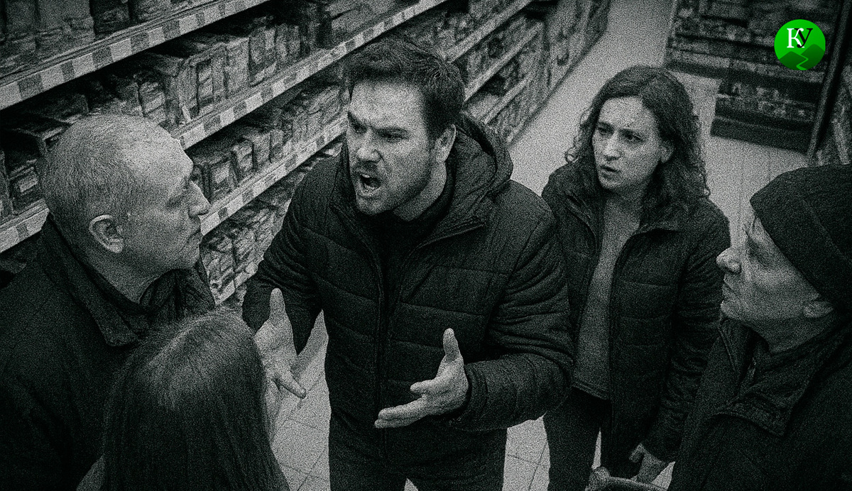 Спор в магазине. Иллюстрация создана «Кавказским узлом» с помощью ИИ в программе Copilot